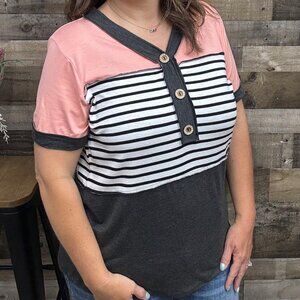 Solid and Stripe Colorblock Tee NWT Size Small